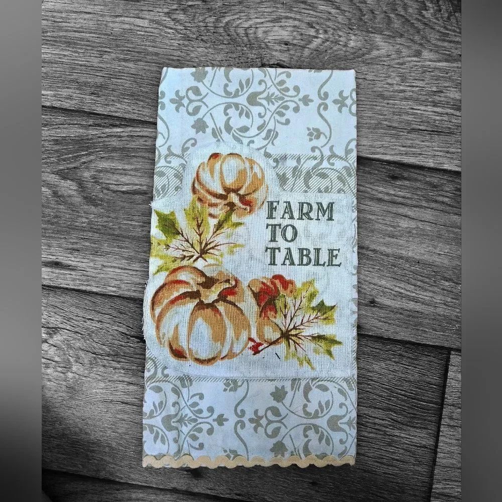 "5/$40" Farm To Table Harvest Pumpkin Kitchen Tea Towel Fall Autumn Home Decor